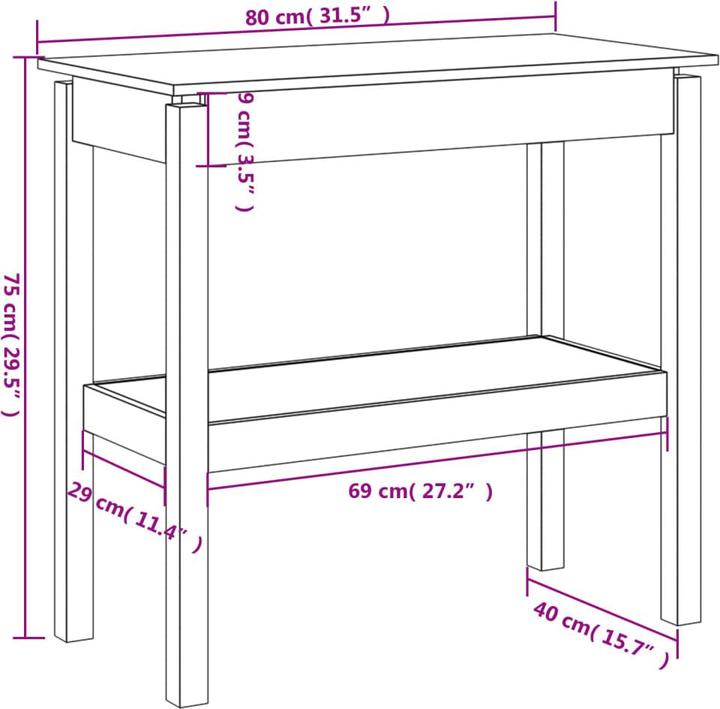 Produktbild vidaXL Liliana (80 x 40 x 75 cm)
