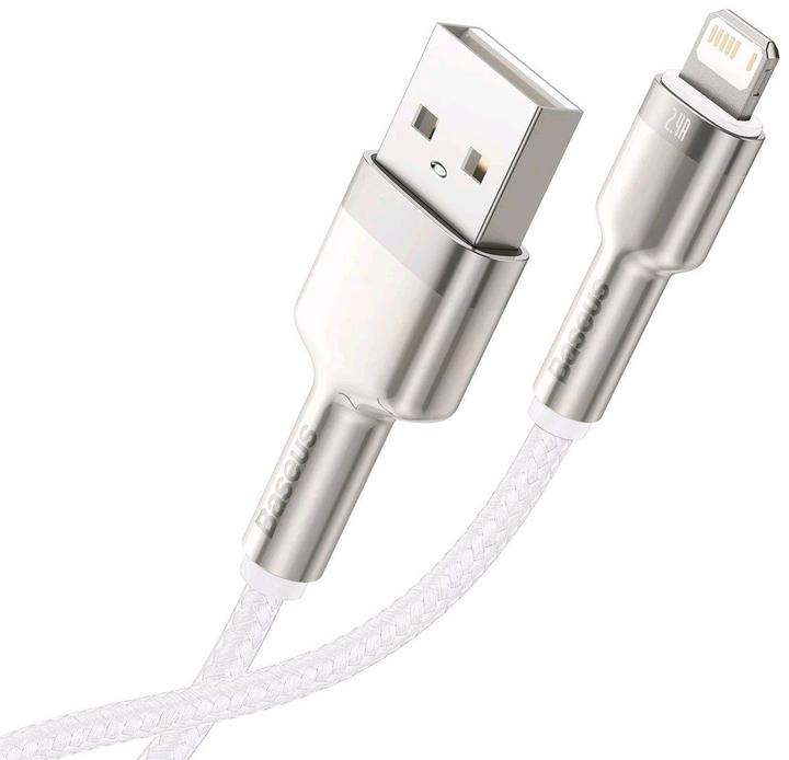 Image du produit Baseus Câble USB pour Lightning Cafule, 2.4A, 2m (blanc) (2 m, USB 4.0)