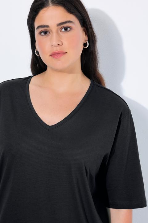 Produktbild Ulla Popken T-Shirt, V-Ausschnitt, Relaxed, Halbarm (50, 52)