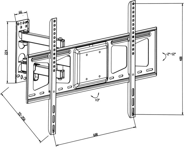 Actual product image tectake TV wall mount (Wall, 60", 60 kg)