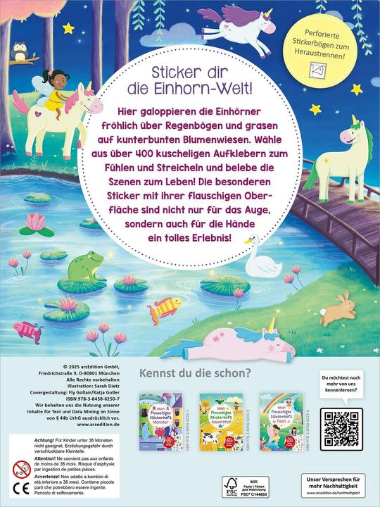 Produktbild Mein flauschiges Stickerheft – Einhörner (400 Sticker)