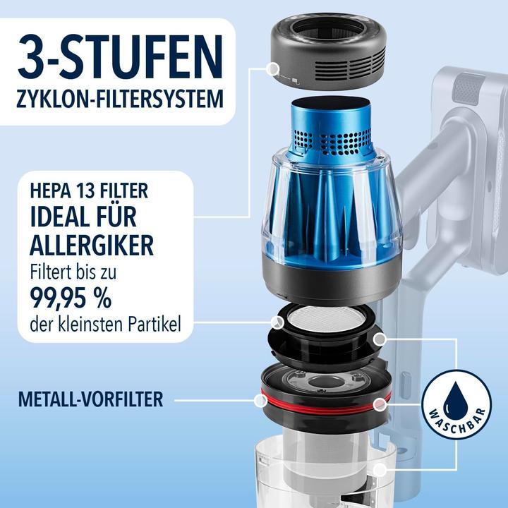 Actual product image CleanMaxx AeroTec Cordless Vacuum with Auto-Empty Station, 34 kPa Suction, 60-Min Runtime, UV-C Mite Nozzle