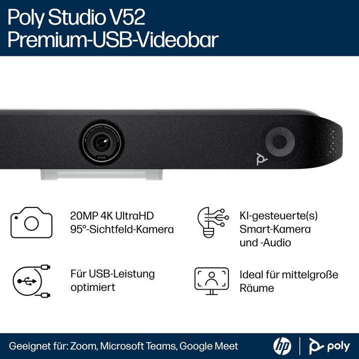 Produktbild Poly Studio V52 USB-Videobar Kein Netzkabel TAA