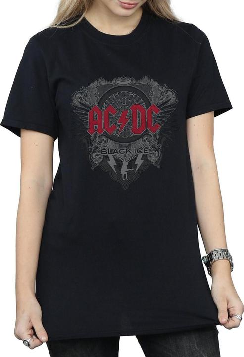 Produktbild AC/DC Schwarzes Eis mit roter Baumwolle Boyfriend TShirt (XXL)