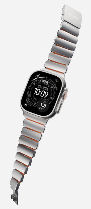Productafbeelding Nomad Spartan Band Natural Titanium Ultra Orange 49mm (FKM, Titanium, Titanium)