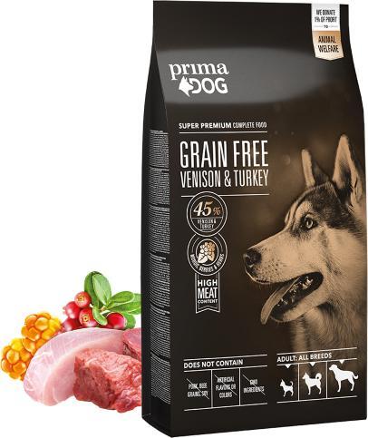 Immagine prodotto Prima Primadog Cervo-Tacchino Senza Cereali 10 kg (Adulto, 10000 g)