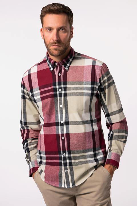 Produktbild JP1880 Karo-Flanellhemd, Langarm, Buttondown-Kragen, Modern Fit (4XL)