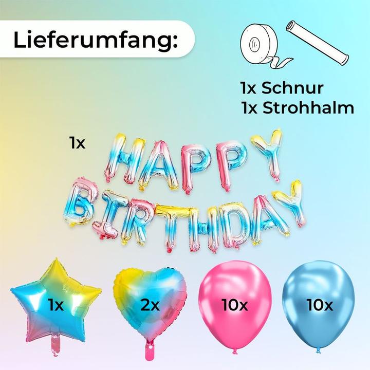Immagine prodotto Hermex Set di palloncini Palloncino Palloncino di compleanno Palloncino in foil Palloncino di festa