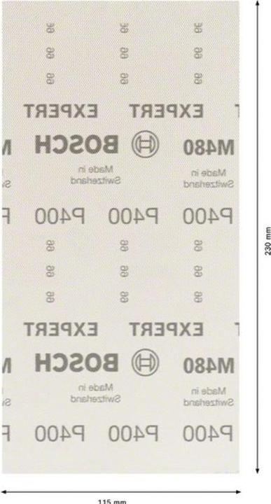 Actual product image Bosch Professional Zubehör Expert M480 Sanding net for orbital sander, 115x 230 mm, G 400, 50 pcs. (400)