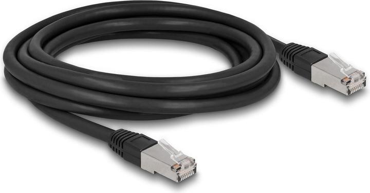 Actual product image Delock RJ45 network cable Cat.6A S/FTP PE Outdoor 3 m black (S/FTP, CAT6a, 3 m)