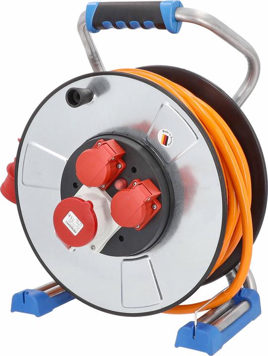 As - Schwabe Enrouleur de câble métallique CEE avec isolation de protection (30 m, 2.50 mm²² mm)