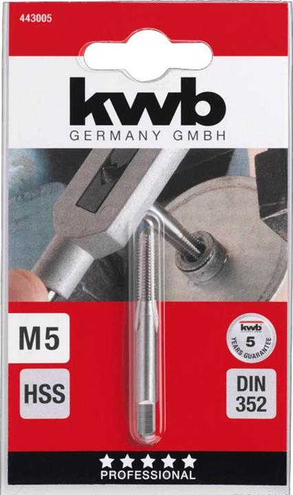 Produktbild kwb 443005 Einschnittgewindebohrer 1 Stück M5 0.8 DIN 352 HSS 1 St.