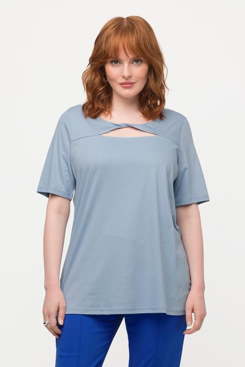 Produktbild Ulla Popken T-Shirt, Drapierung, Cut-Out, V-Ausschnitt, Halbarm (46, 48)