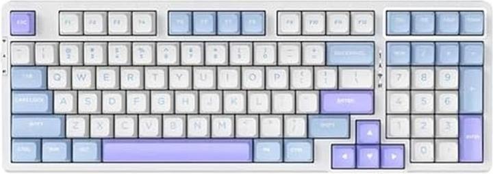 Light blue, Lilac, White