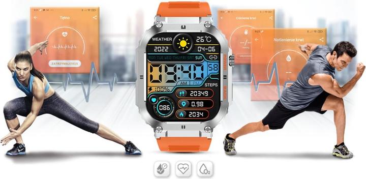 Produktbild Gravity SMARTWATCH MĘSKI GT6-4 - WYKONYWANIE POŁĄCZEŃ, MONITOR SNU (sg020d)