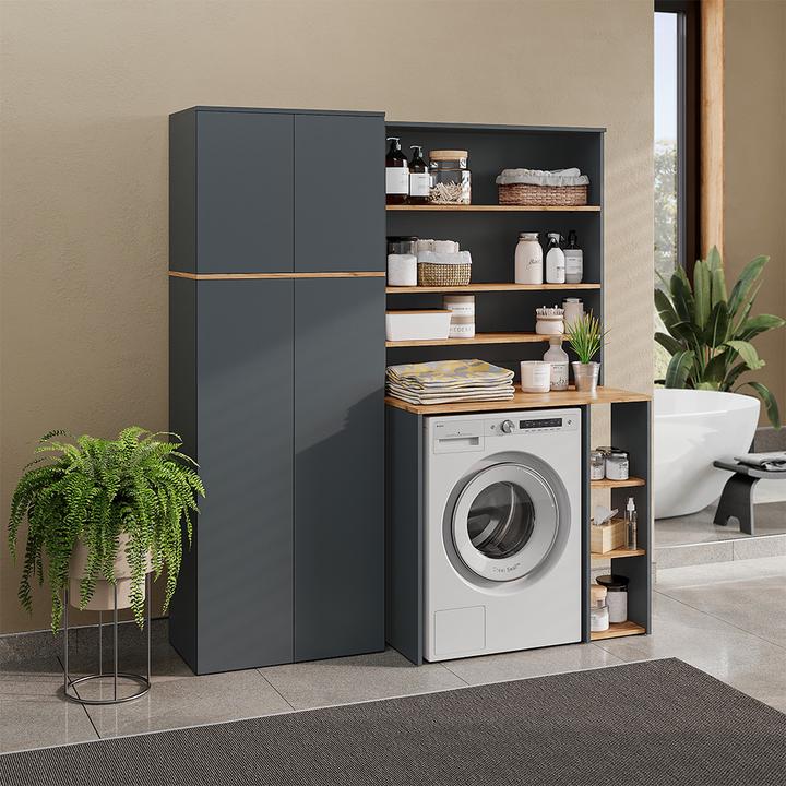 Produktbild Vicco Hochschrank Viktor, Anthrazit/Goldkraft Eiche, 68 x 188.6 cm mit 8 geschlossenen Fächern (68 x 40.50 x 188.60 cm)