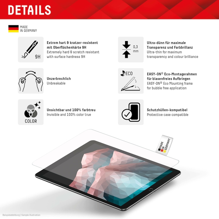 Produktbild Displex Tablet Glass, Tablet Schutzglas (1 Stück, iPad Air 11 2025, iPad Air 13 2024 (M2))