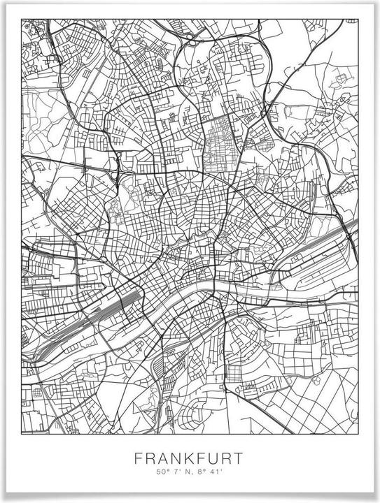 Immagine prodotto Trenddeko Mappa della città di Francoforte (50 x 60 cm)