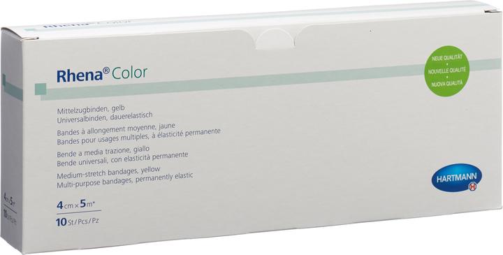 Produktbild Rhena Color Elastische Binden 4cmx5m gelb offen