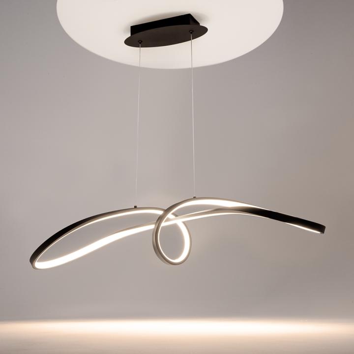 Produktbild Maytoni Curve LED Pendelleuchte, Hängeleuchte 42W Schwarz 85Ra Neutralweiss (2800 lm)