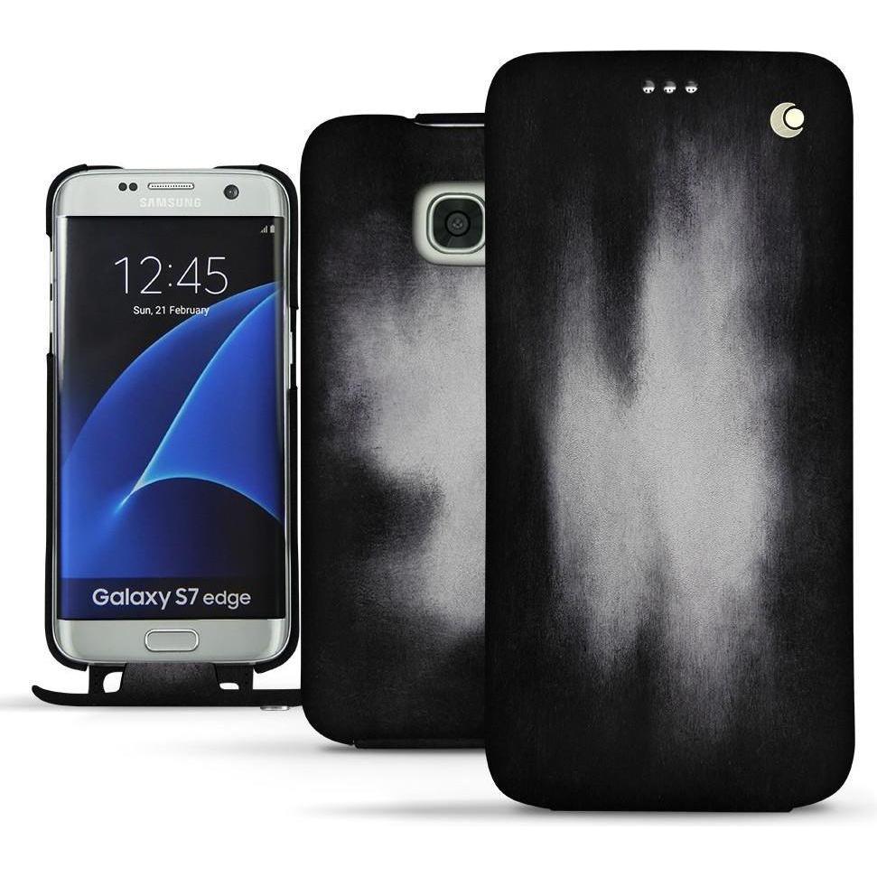Noreve Lederschutzhülle vertikal (Samsung Galaxy S7 Edge), Smartphone Hülle, Grau