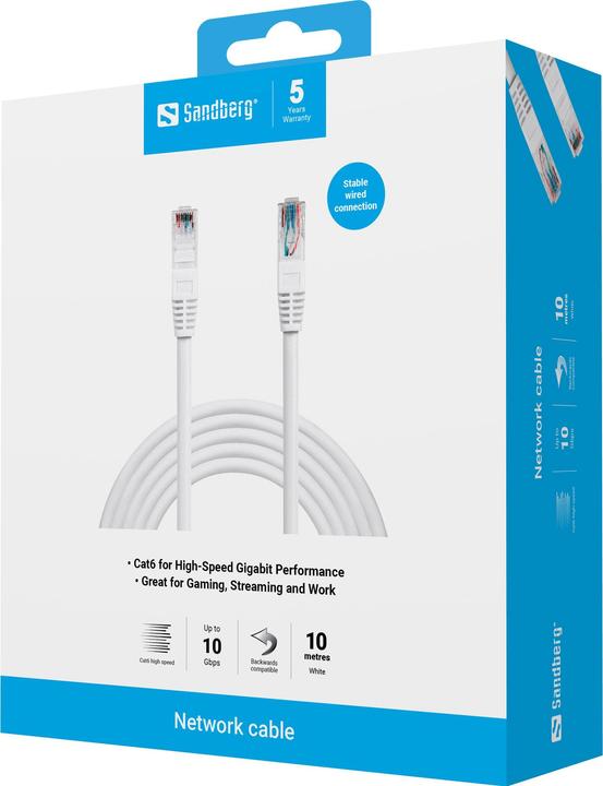 Actual product image Sandberg Network cable UTP Cat6 10 m (CAT6, 10 m)