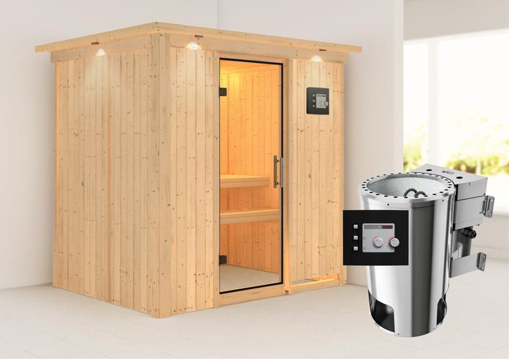 Actual product image Karibu Fanja with roof wreath (Plug & Play 3,6 KW - Bio external control)