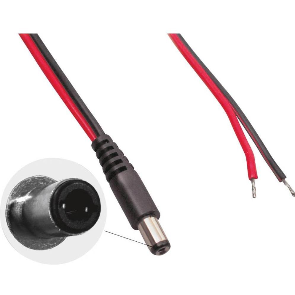 Thumbnail - BKL Electronic Niedervolt-Anschlusskabel, Elektronikkabel + Stecker, Schwarz, Rot