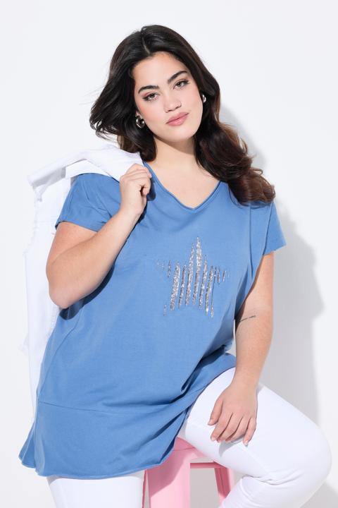 Produktbild Angel of Style T-Shirt, oversized, Pailletten-Stern, Volant (50)