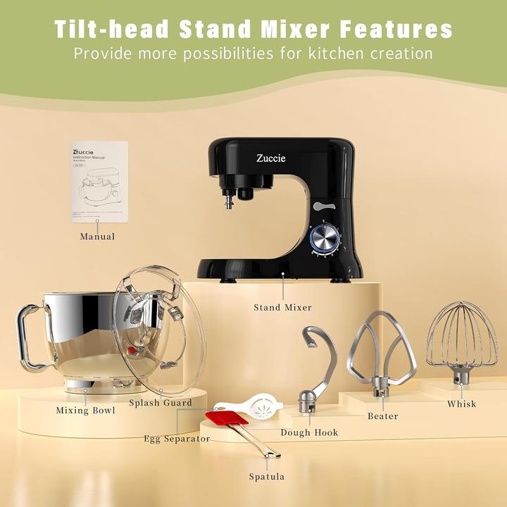 Image du produit Zuccie Küchenmaschine mit Edelstahlschüssel (1000 W, 5 l)