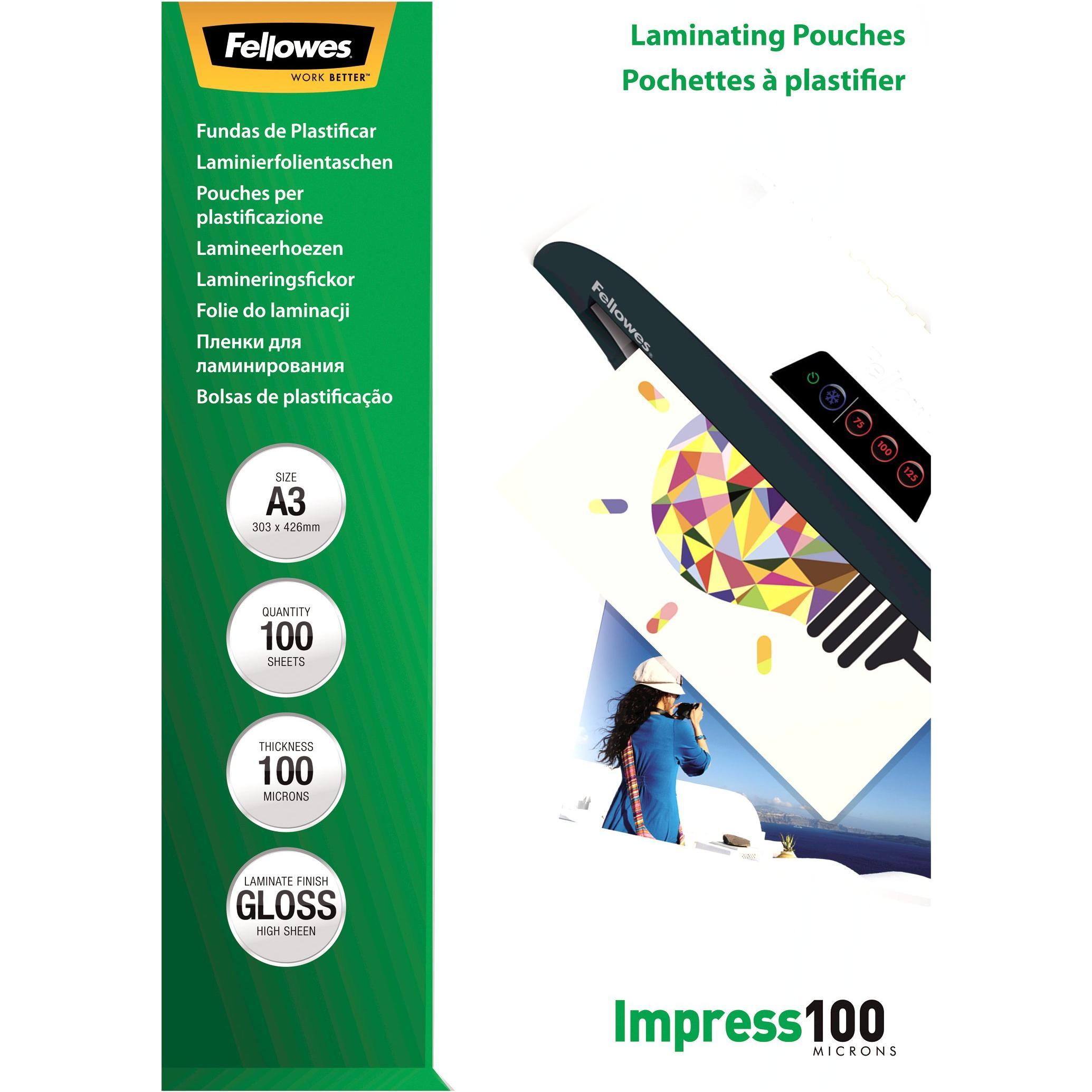 Fellowes, Laminierfolie, Impress 100 (A3, 100 Stück, 100 µm)