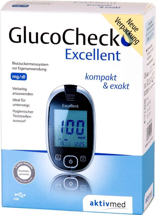 Aktivmed GlucoCheck Excellent Blood Glucose Meter Set mg/dl, 1 pc (Glucose monitors)
