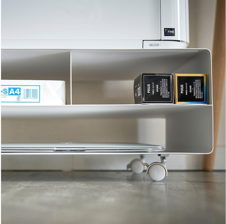 Actual product image Yamazaki Tower Printer Station, White (48 x 37 x 19 cm)