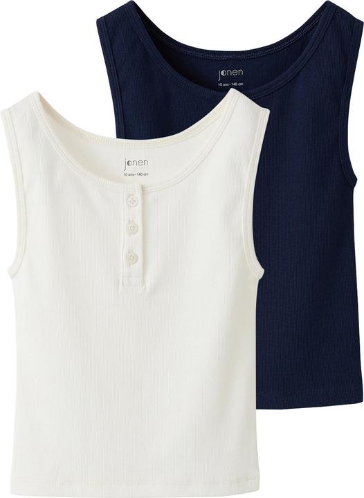 Produktbild Jonen 2er-Pack Tops mit Knopfleiste Ripp Mädchen (146, 152)