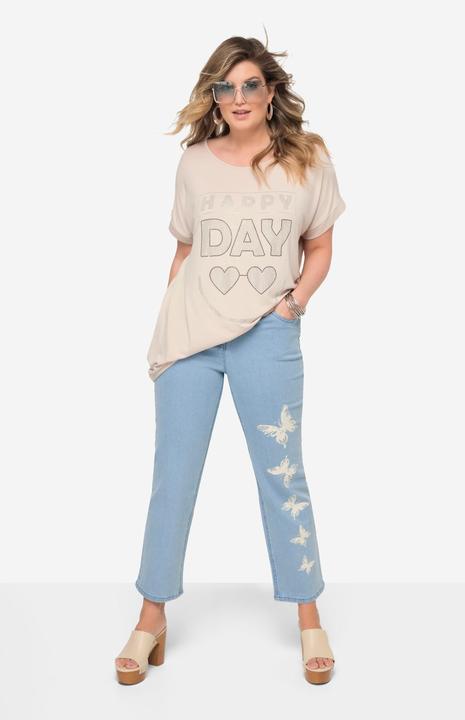 Image du produit Miamoda Jean coupe Straight Fit à 4 poches, papillons. Taille partiellement élastique (50)