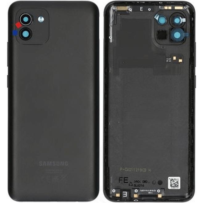 Samsung Galaxy A03 backside - Black (Samsung Galaxy A03), Smartphone Hülle, Schwarz