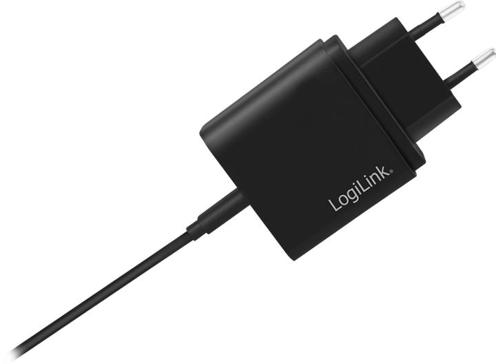 Actual product image LogiLink USB charger 1x USB black 1-port USB socket adapter, 13.5W (18 W)