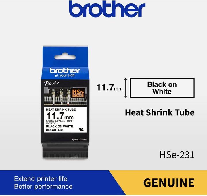 Produktbild Brother Heat-Shrink-Tube (1.12 cm, Schwarz, Weiss)