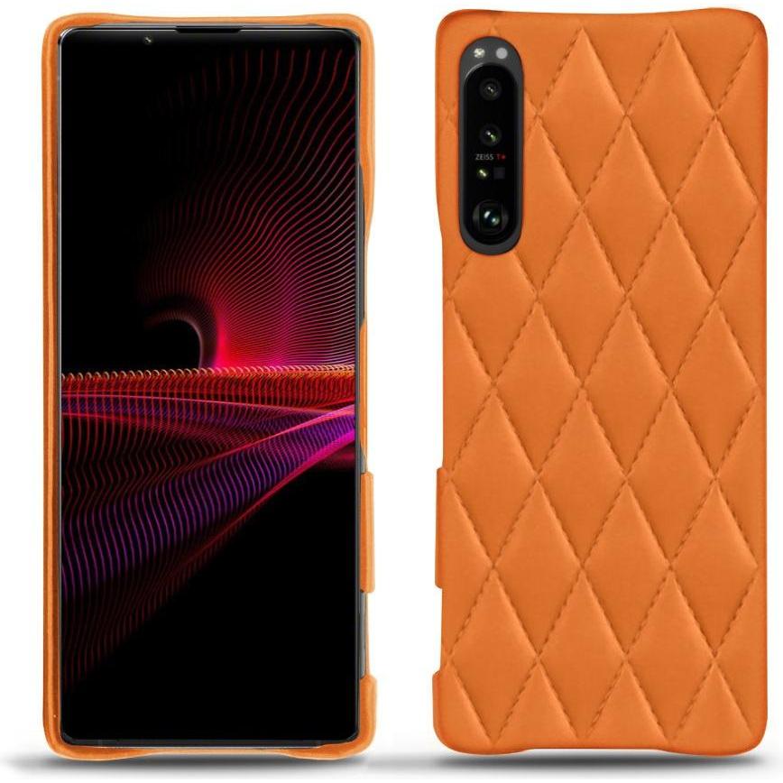 Noreve Lederschutzhülle (Sony Xperia 1 III), Smartphone Hülle, Orange