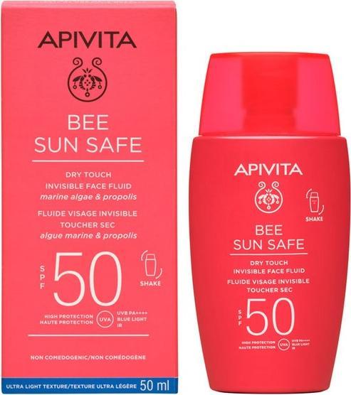 Actual product image Apivita Bee Sun Safe Facial Invisible Dry Touch Spf 50 (Sun cream face, SPF 50, 50 ml)