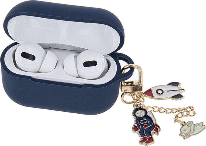 Actual product image OEM Case for Airpods Pro 2 dark blue with pendant (Headphone sleeve)