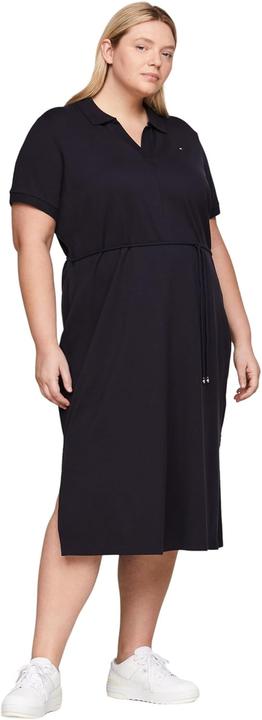 Tommy Hilfiger Damen Polo mit Stretch, Knopenlose Knopfleiste, Selbstbindendem Gürtel und Seitenschlitzen (56)