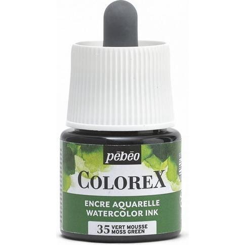 Pebeo, Künstlerfarbe + Bastelfarbe, Colorex Wassertinte (Moosgrün, 45 ml)
