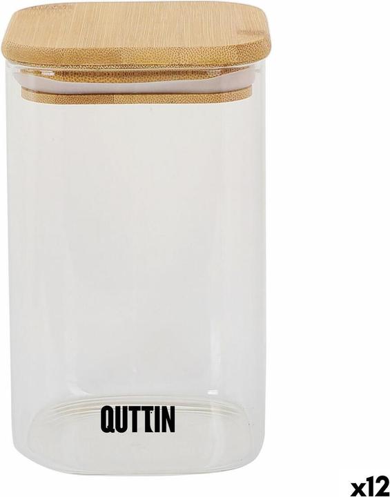 Quttin Lebensmittelbehlter Bambus Borosilikatglas 720 ml (12 Stck)
