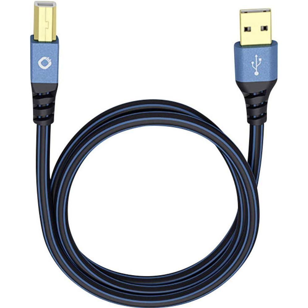 Oehlbach USB 2.0 Anschlusskabel A/B "USB Plus B" 0.50 m (0.50 m, USB 3.2 Gen 2), USB Kabel