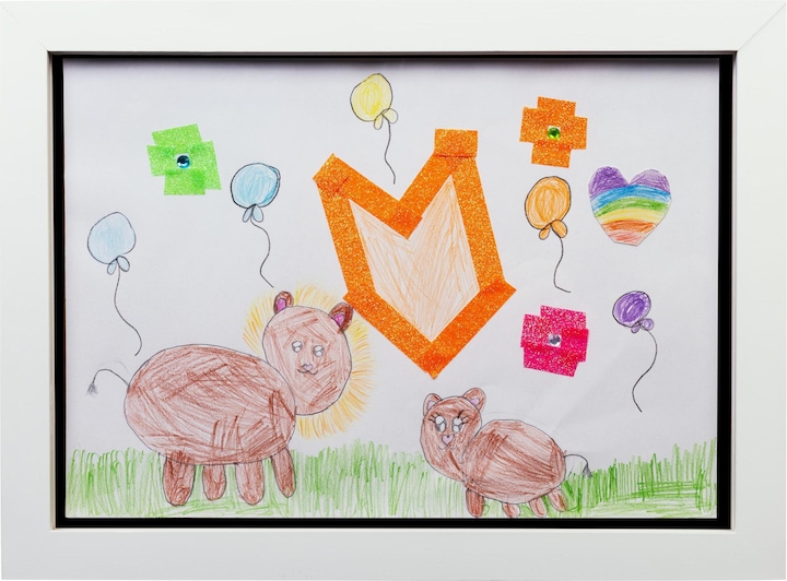 Cocon Bilderrahmen für Kinderzeichnungen 35 x 26 x 5 cm, Weiss