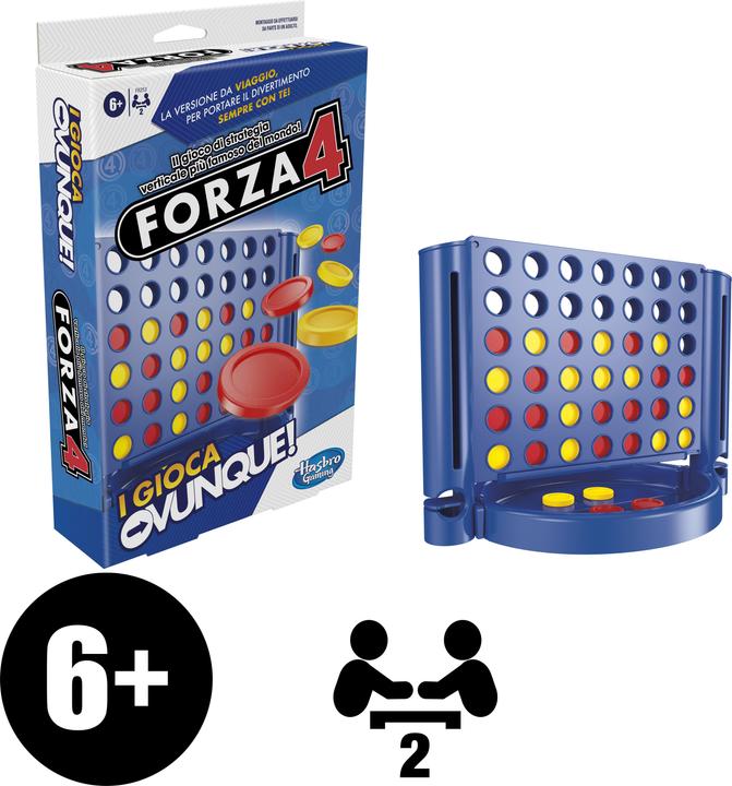 Productafbeelding Hasbro 4 wint compact, draagbaar spel voor 2 spelers, reisspel voor kinderen, overal plezier (Engels)
