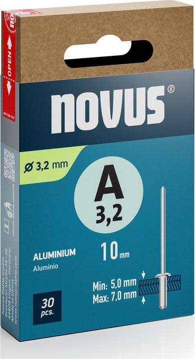 Immagine prodotto Novus Blindniete A3 x L: 10 mm Alu