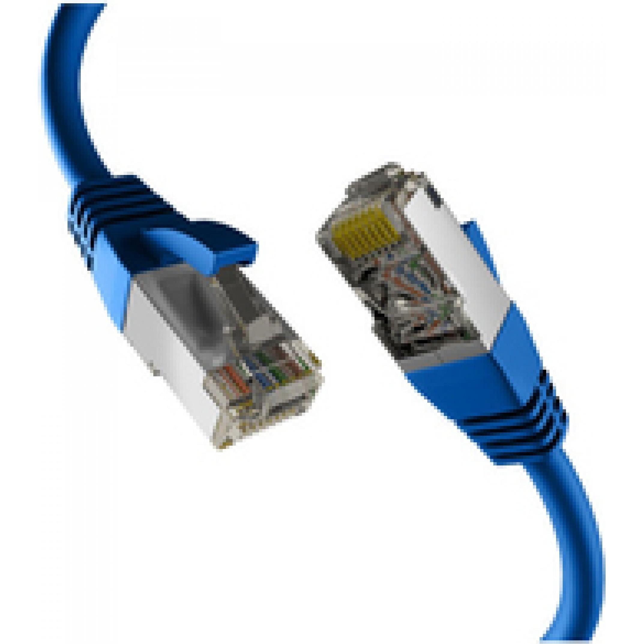 M-Cab CAT8.1 BLUE 15M PATCH CORD (S/FTP, CAT8.1, 15 m), Netzwerkkabel