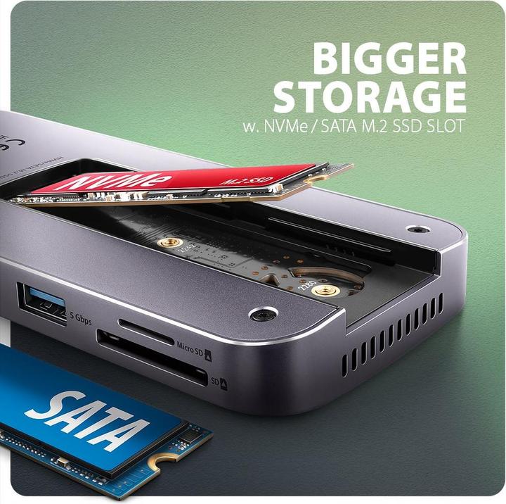 Immagine prodotto Axagon HMC-12GM2 Hub USB 12 in1 10 Gbit (USB-C, 7 porte)